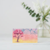 Esthetische Roze Sakura Boom Sjabloon Visitekaartje (Staand voorkant)
