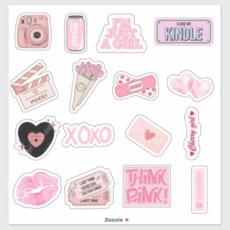 Esthetische Roze Schattigee Sticker Pack