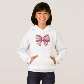 Esthetische Roze Strik Coquette Pullover Hoodie (Voorkant volledig)