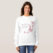 Esthetische Roze Vlinder Crewneck Sweatshirt (Voorkant volledig)