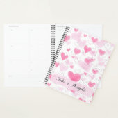 Esthetische Roze Waterverf Harten Aangepaste Naam  Planner (Display)