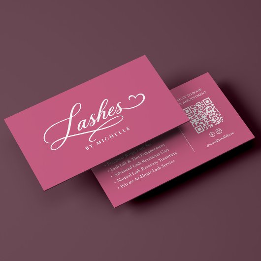 Esthetische Roze Wimper Tech Lift Extensions Visitekaartje