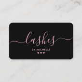 Esthetische roze wimpers make-up artist loyaliteit visitekaartje (Voorkant)