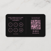 Esthetische roze wimpers make-up artist loyaliteit visitekaartje (Achterkant)