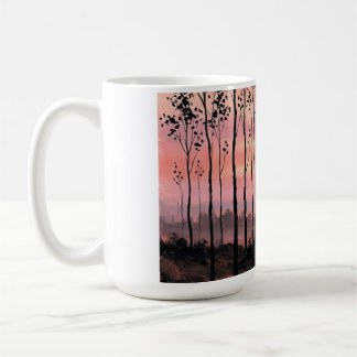 Esthetische Roze Zonsondergang Koffiemok – Natuur