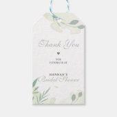 Esthetische rustieke Waterverf Floral Minty Dank u Cadeaulabel (Voorkant)