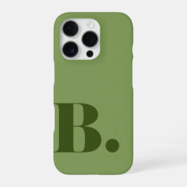 Esthetische Saliegroen Minimalistische Initiële Le iPhone 16 Pro Hoesje