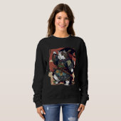 Esthetische Samurai Kat Japan Bushido Katten Trui (Voorkant volledig)