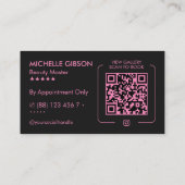 Esthetische schoonheid Monogram Professionele Roze Visitekaartje (Achterkant)