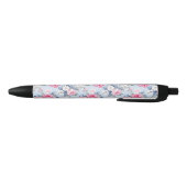Esthetische Shabby Chic Roze Rozen Patroon Zwarte Inkt Pen (Bodem)