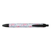 Esthetische Shabby Chic Roze Rozen Patroon Zwarte Inkt Pen (Achterkant)