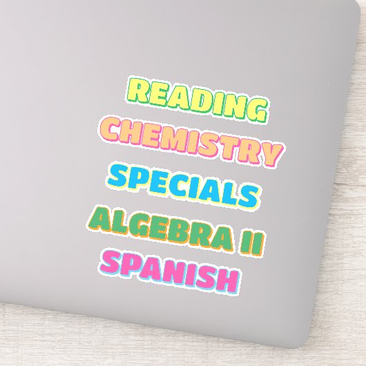 Esthetische Slagschaduw Schoolvak Stickers (Detail)
