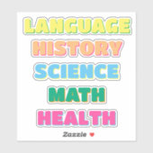 Esthetische Slagschaduw Schoolvak Stickers (Vel)