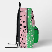 Esthetische smaragdgroene roze kleur - Initiaal na Bedrukte Rugzak (Links)