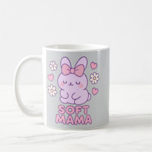 Esthetische Soft Mama Club Minimalistische Konijn Koffiemok