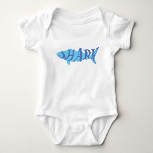Esthetische Speelse Nautilus Haai Spetterende Typo Romper (Voorkant)