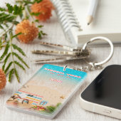 Esthetische strand zomer acrylen sleutelhanger (Voorkant Rechts)