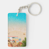 Esthetische strand zomer acrylen sleutelhanger (achterkant)