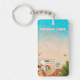 Esthetische strand zomer acrylen sleutelhanger