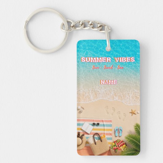 Esthetische strand zomer acrylen sleutelhanger (Voorkant)