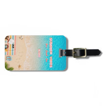 Esthetische strand zomer bagagelabel
