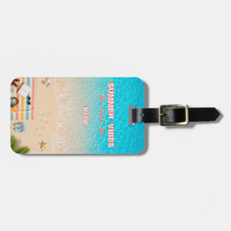 Esthetische strand zomer bagagelabel