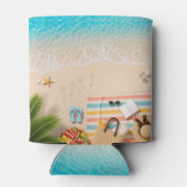 Esthetische strand zomer blikje koeler (Achterkant)