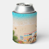 Esthetische strand zomer blikje koeler (Blikje Achterkant)