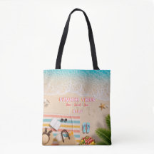 Esthetische strand zomer boodschappentas