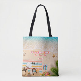 Esthetische strand zomer boodschappentas tote bag