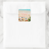 Esthetische strand zomer turquoise sticker (Tas)