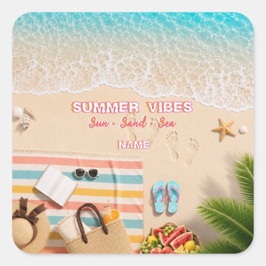 Esthetische strand zomer turquoise sticker (Voorkant)