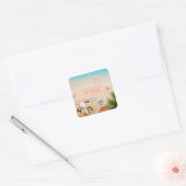 Esthetische strand zomer turquoise sticker (Envelop)