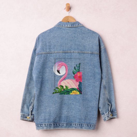 Esthetische tropische flamingo denim jacket (Hangar)