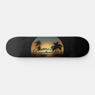 Esthetische Tropische Zonsondergang Palm Beach Sfe Persoonlijk Skateboard