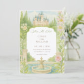Esthetische tuinslot bruiloft  save the date (Staand voorkant)