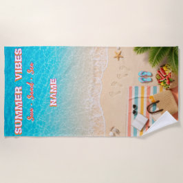 Esthetische turquoise strand zomerhanddoek strandlaken