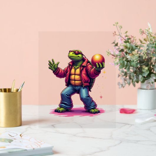 Esthetische Turtle Disco T-shirt Acryl Bord (Huwelijk)