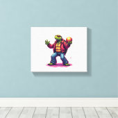 Esthetische Turtle Disco T-shirt Canvas Afdruk (Insitu (Houten vloer))