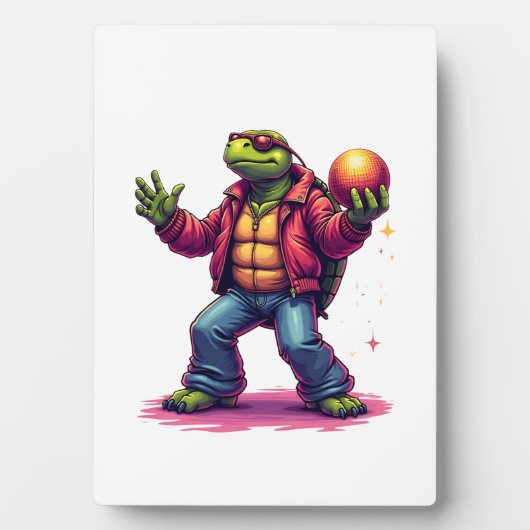 Esthetische Turtle Disco T-shirt Fotoplaat (voorkant)