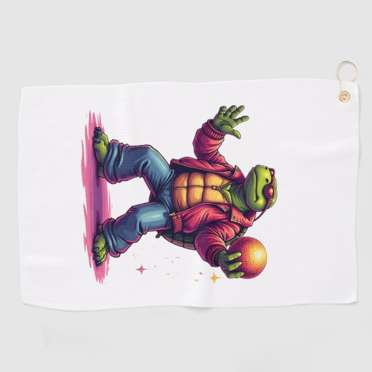 Esthetische Turtle Disco T-shirt Golfhanddoek (Horizontaal)