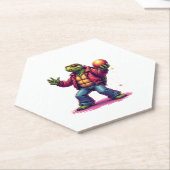 Esthetische Turtle Disco T-shirt Kartonnen Onderzetters (Schuin)