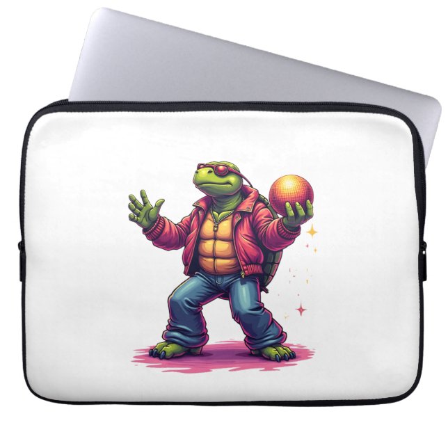 Esthetische Turtle Disco T-shirt Laptop Sleeve (Voorkant)