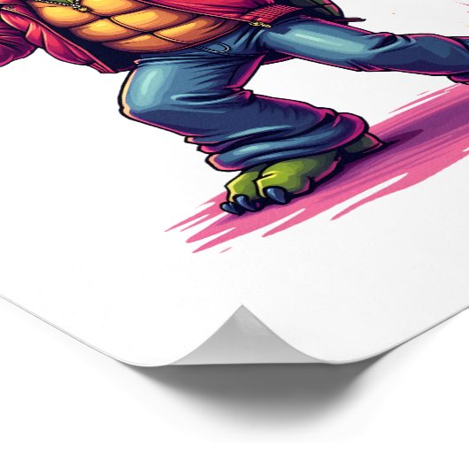 Esthetische Turtle Disco T-shirt Poster (Hoek)