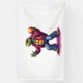 Esthetische Turtle Disco T-shirt Spandoek (Verticaal)