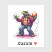 Esthetische Turtle Disco T-shirt Sticker (Vel)