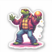Esthetische Turtle Disco T-shirt Sticker (Voorkant)