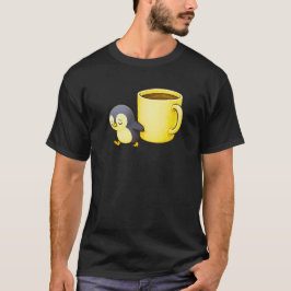 Esthetische uitgeputte pinguïn • Oversized koffiek T-shirt