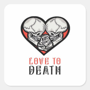 Esthetische Valentijnskaarten Tot de Dood Ons Sche Vierkante Sticker