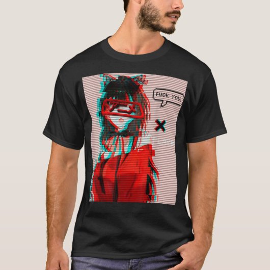 Esthetische Vaporwave Japans Futurisme Anime Retr T-shirt (Voorkant)